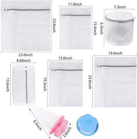 img 3 attached to 🧺 EVERMARKET 12 Pack Kit: Set of 6 Laundry Bags with Reusable Floating Lint Mesh Bags - Portable Washer Lint Catcher, Hair Filter Net Pouch, Washer Hair Catcher