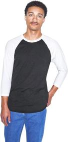 img 4 attached to 👕 Stylish Men's Heather Raglan T-Shirt - American Apparel's Finest
