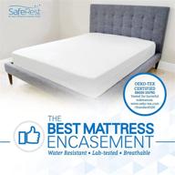 🛏️ saferest queen size zippered mattress protector - premium waterproof cover for 9-12 inch beds - breathable & noiseless encasement - washable mattress guard logo
