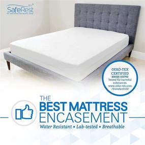 img 4 attached to 🛏️ SafeRest Queen Size Zippered Mattress Protector - Premium Waterproof Cover for 9-12 Inch Beds - Breathable & Noiseless Encasement - Washable Mattress Guard