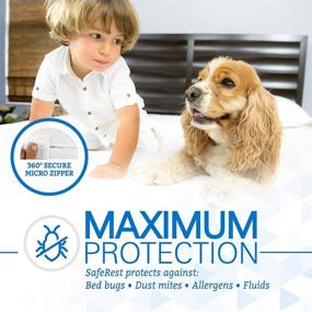 img 3 attached to 🛏️ SafeRest Queen Size Zippered Mattress Protector - Premium Waterproof Cover for 9-12 Inch Beds - Breathable & Noiseless Encasement - Washable Mattress Guard