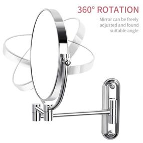 img 1 attached to Nicesail Wall Mount Mirrors - 8 Inch Double-Sided 10x Magnifying Mirror for Makeup & Shaving with Regular View & 10X Magnification - Chrome Finished - 8x10