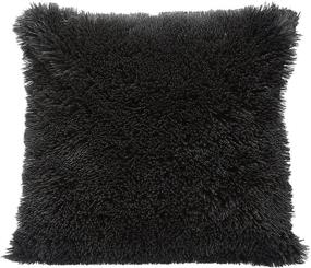 img 2 attached to Amazon Basics Shaggy Long Fur Faux Fur Throw Pillow Covers, 18x18, Pack of 2 - Black: Soft and Stylish Decorative Cushion Cases