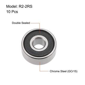 img 3 attached to Uxcell R2 2RS Groove Bearing Bearings