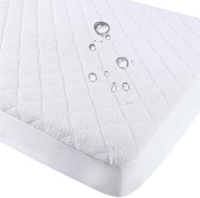 img 4 attached to Bamboo Waterproof Pack N Play Mattress Protector - Premium Terry, Soft & Smooth Mini Crib Mattress Pad for Playard