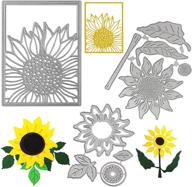sunflower die cuts flower and leaf metal cutting dies set: perfect for diy card making, embossing, and scrapbooking logo