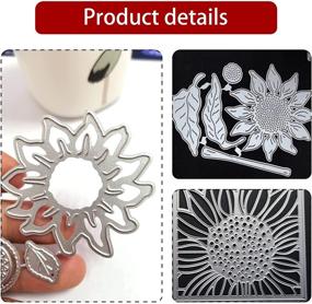 img 1 attached to Sunflower Die Cuts Flower and Leaf Metal Cutting Dies Set: Perfect for DIY Card Making, Embossing, and Scrapbooking