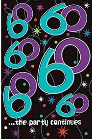 img 1 attached to 🎉 Amscan The Party Continuous 60th Birthday Table Cover: Vibrant Multi Color Design, 54" x 102