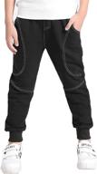 👖 yameekamulga boy's cotton comfy tapered sweatpants - casual & outdoor kids jogging running pants, ideal for all seasons logo