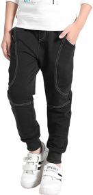 img 2 attached to 👖 Yameekamulga Boy's Cotton Comfy Tapered Sweatpants - Casual & Outdoor Kids Jogging Running Pants, Ideal for All Seasons