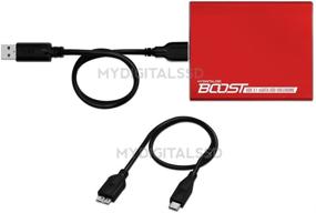 img 3 attached to 🔴 MyDigitalSSD Boost USB 3.1 SuperSpeed Plus UASP Dual mSATA SSD RAID Enclosure - Red - MDMSR-BST-USB3-RD