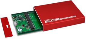 img 1 attached to 🔴 MyDigitalSSD Boost USB 3.1 SuperSpeed Plus UASP Dual mSATA SSD RAID Enclosure - Red - MDMSR-BST-USB3-RD