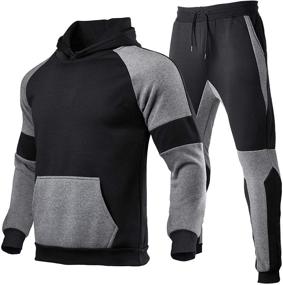 img 3 attached to Sweatsuits Hoodie Tracksuit CasualColor Jogging Men's Clothing and Active