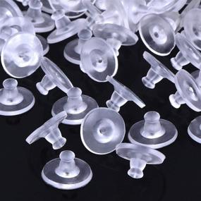 img 1 attached to 🔒 100Pairs Earring Silicone Stoppers: Ideal Replacement for Beading & Jewelry Making