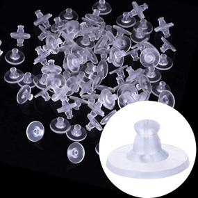 img 4 attached to 🔒 100Pairs Earring Silicone Stoppers: Ideal Replacement for Beading & Jewelry Making