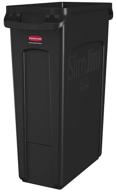 🗑️ rubbermaid slim jim plastic rectangular trash can with venting channels - commercial grade garbage receptacle logo