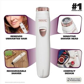 img 3 attached to 🪒 WAHL Clean & Smooth Rechargeable Facial Hair and Peach Fuzz Electric Shaver for Women - Compact Size, Ideal for Travel - White