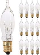 🕯️ (12 pack) clear candelabra base (e12) flame tip 120v dimmable chandelier lights bulbs - decorative 25 watt logo
