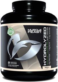 img 4 attached to Muscle Feast Grass Fed Hydrolyzed Whey Protein Powder: Pure & Natural 5lb Vanilla - 23g Protein, 114 Calories, Gluten Free
