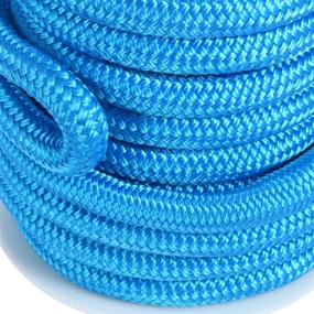 img 1 attached to 🚤 Amarine Made Double Braided Nylon Dock Lines: 9500 lbs Breaking Strength, L:50 ft. D:3/4 inch, Eyelet:12 inch - Marine Mooring Rope for Boat Dock, Working Load Limit: 1900 lbs (Blue)