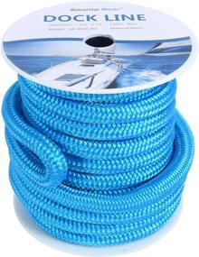 img 2 attached to 🚤 Amarine Made Double Braided Nylon Dock Lines: 9500 lbs Breaking Strength, L:50 ft. D:3/4 inch, Eyelet:12 inch - Marine Mooring Rope for Boat Dock, Working Load Limit: 1900 lbs (Blue)