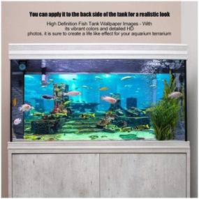 img 2 attached to Undersea City Ruins Aquarium Poster: Vibrant PVC Coral Background for Fish Tank Wall Decor