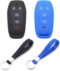 img 1 attached to Premium Silicone Key Fob Cover Case for Ford F-150 Fusion Mustang - Protect Your Remote with Style!