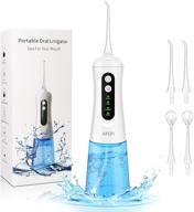 🚿 portable cordless water flosser with 360 degree rotatable nozzle, 4 modes, 4 replaceble accessories, and 300ml large water tank - water pick for comprehensive oral health logo