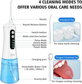 img 2 attached to 🚿 Portable Cordless Water Flosser with 360 Degree Rotatable Nozzle, 4 Modes, 4 Replaceble Accessories, and 300ml Large Water Tank - Water Pick for Comprehensive Oral Health