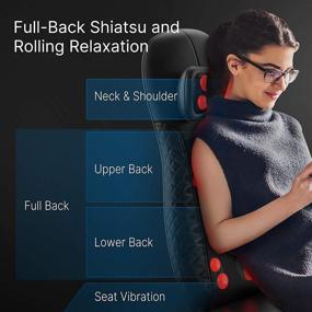 img 3 attached to RENPHO Back Massager with Heat – Chair Massage Pad for Neck and Back, 🌟 Shiatsu Rolling Massage Cushion with Adjustable Height, Full Body Massage Seat for Shoulders, Neck, and Shoulders