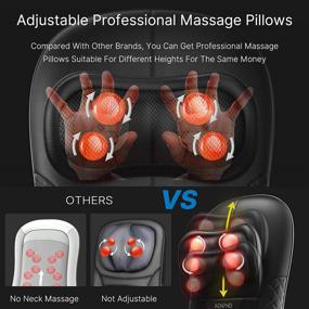 img 1 attached to RENPHO Back Massager with Heat – Chair Massage Pad for Neck and Back, 🌟 Shiatsu Rolling Massage Cushion with Adjustable Height, Full Body Massage Seat for Shoulders, Neck, and Shoulders