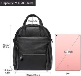 img 3 attached to 👜 Kasqo Convertible Leather Shoulder Women's Handbags & Wallets Backpack