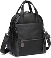 👜 kasqo convertible leather shoulder women's handbags & wallets backpack logo