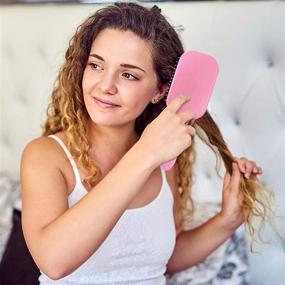 img 2 attached to 👩 8-Piece Hair Brush Set for Men and Women - Detangler Brush, Combs, Scalp Massager, Face Brush, and Clips - Ideal for Wet or Dry Hair, Tangle-Free Solution for Thick, Thin, Curly, or Natural Hair (Pink)