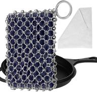 herda cast iron skillet cleaner set – 3d chain mail scrubber with bamboo wash cloth and stainless steel scraper – efficient cleaning kit for iron skillets (pine) logo