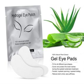 img 3 attached to Enhance Your Lash Game with 100Pairs Under Eye Eyelash Extension Gel Patches Kit & Lint Free Eye Mask Pads - Complete Beauty Tool in a Stylish Transparent Cosmetic Bag