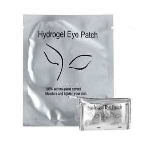 img 4 attached to Enhance Your Lash Game with 100Pairs Under Eye Eyelash Extension Gel Patches Kit & Lint Free Eye Mask Pads - Complete Beauty Tool in a Stylish Transparent Cosmetic Bag