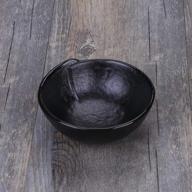 thicken ceramic soap dish: vintage handmade pottery shaving bowl in black - 4.3 inches logo