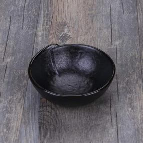 img 1 attached to Thicken Ceramic Soap Dish: Vintage Handmade Pottery Shaving Bowl in Black - 4.3 inches