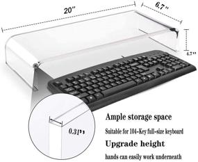 img 1 attached to 🐱 Anti-Cat Clear Acrylic Keyboard Cover Protector: 2-in-1 Bridge Protector and Monitor Stand