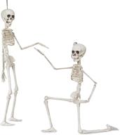 decorlife set of 2 posable skeleton halloween decorations, 16-inch full body skeletons for home, party, haunted house, graveyard scenes, and pirate décor logo