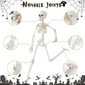 img 1 attached to Decorlife Set of 2 Posable Skeleton Halloween Decorations, 16-inch Full Body Skeletons for Home, Party, Haunted House, Graveyard Scenes, and Pirate Décor