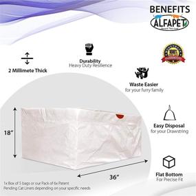 img 2 attached to 🐱 Alfapet Extra Large Cat Litter Box Liners - 6 Boxes - Heavy-Duty 2mil Thick Plastic - Convenient Drawstring Liner for Effortless Disposal - Flat Bottom Design for Secure Placement in Kitty Pan - Disposable