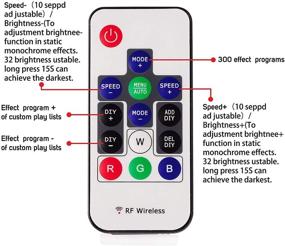 img 2 attached to 🎨 Enhance Lighting Ambiance with RGBZONE DC 5-24V Mini 14 Key RF Remote Controller for WS2811 WS2812B Dream Color LED Strip Light