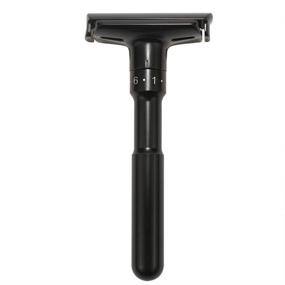 img 4 attached to River Lake Double Edge Safety Shaving Razor RZ700: Adjustable Matte Black Razor with Long Handle for a Classic and Safe Shave (1 Razor & 10 pcs Titanium Coated Blades)