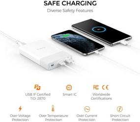 img 1 attached to 🔌 Freedy 65W USB-C Путешественник Зарядное устройство Станция питания Быстрая зарядка Адаптер [2 USB-C PD: 60W+18W & 1 QC 3.0] [Сертифицировано USB-IF] - Совместимо с MacBook, iPad Pro, iPhone, Pixel и другими устройствами (Черный)