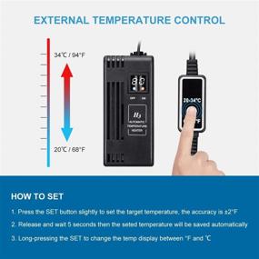 img 1 attached to 🐠 JEREPET 200W Submersible Aquarium Heater with LED Display & External Control - Ideal for Mini Freshwater and Saltwater Tanks