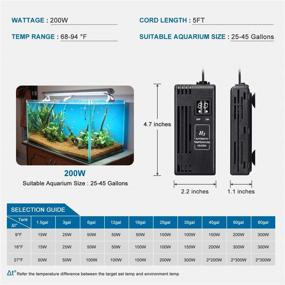 img 2 attached to 🐠 JEREPET 200W Submersible Aquarium Heater with LED Display & External Control - Ideal for Mini Freshwater and Saltwater Tanks