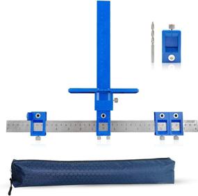 img 4 attached to 🔧 Adjustable Cabinet Hardware Jig Position Tool Punch Locator Template Drill Guide for Door and Drawer Knobs and Handles, with Storage Bag