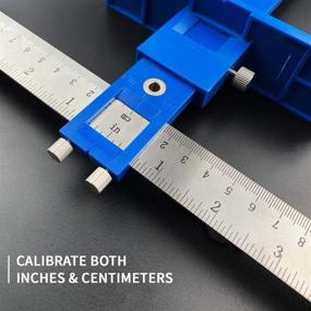 img 2 attached to 🔧 Adjustable Cabinet Hardware Jig Position Tool Punch Locator Template Drill Guide for Door and Drawer Knobs and Handles, with Storage Bag